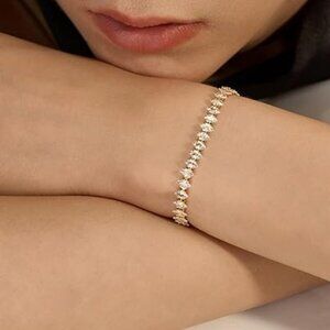 Neiman Marcus Marquise 14k Gold Filled Tennis Bracelet